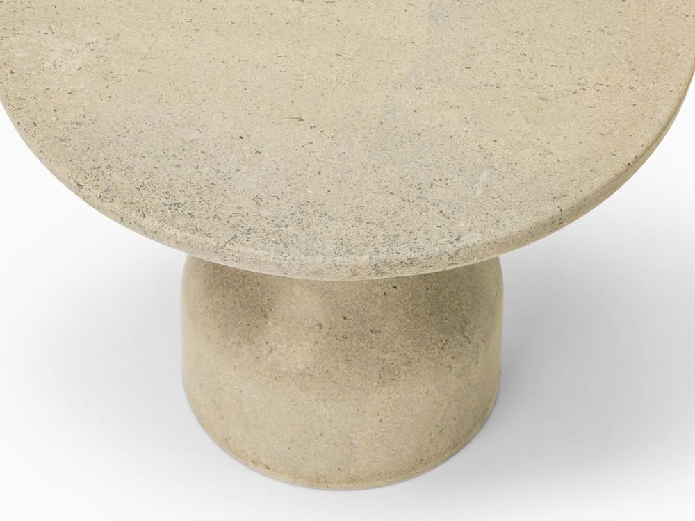 Tables basses - PESO — Table d'appoint ronde minimaliste en pierre calcaire, petite - MOR