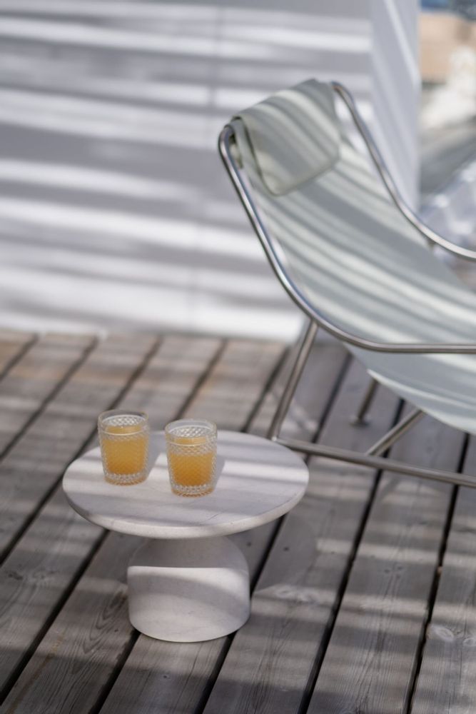 Tables basses - PESO — Table d'appoint ronde minimaliste en pierre calcaire, petite - MOR