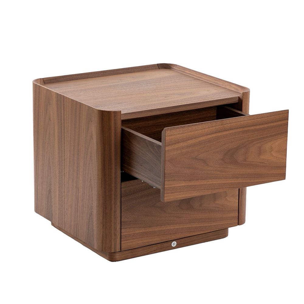 Night tables - Walnut bedside table with lighting - ANGEL CERDÁ