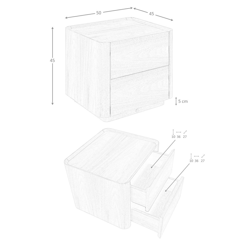 Night tables - Walnut bedside table with lighting - ANGEL CERDÁ