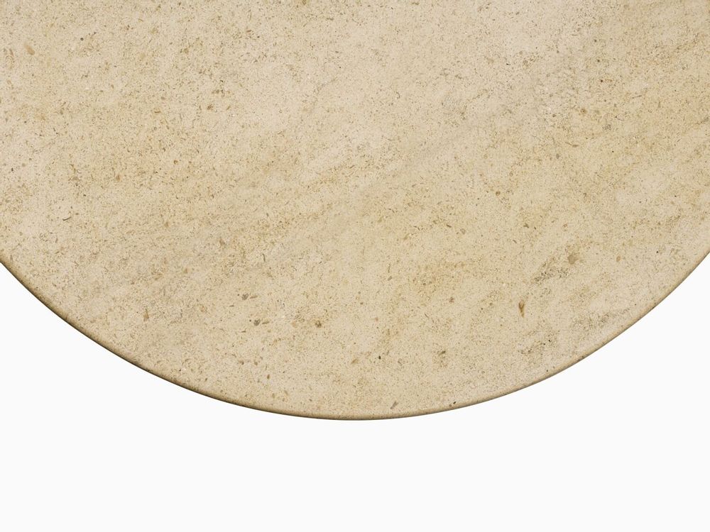 Coffee tables - PESO– Minimalist Round Side Table in Limestone, Large - MOR