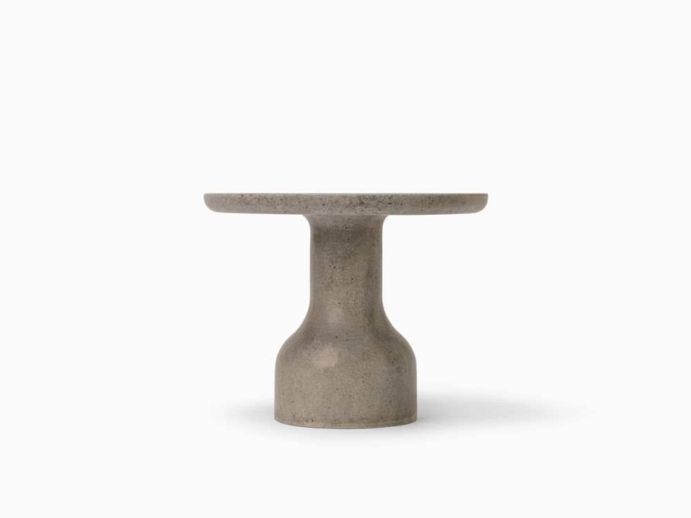 Coffee tables - PESO– Minimalist Round Side Table in Limestone, Medium - MOR