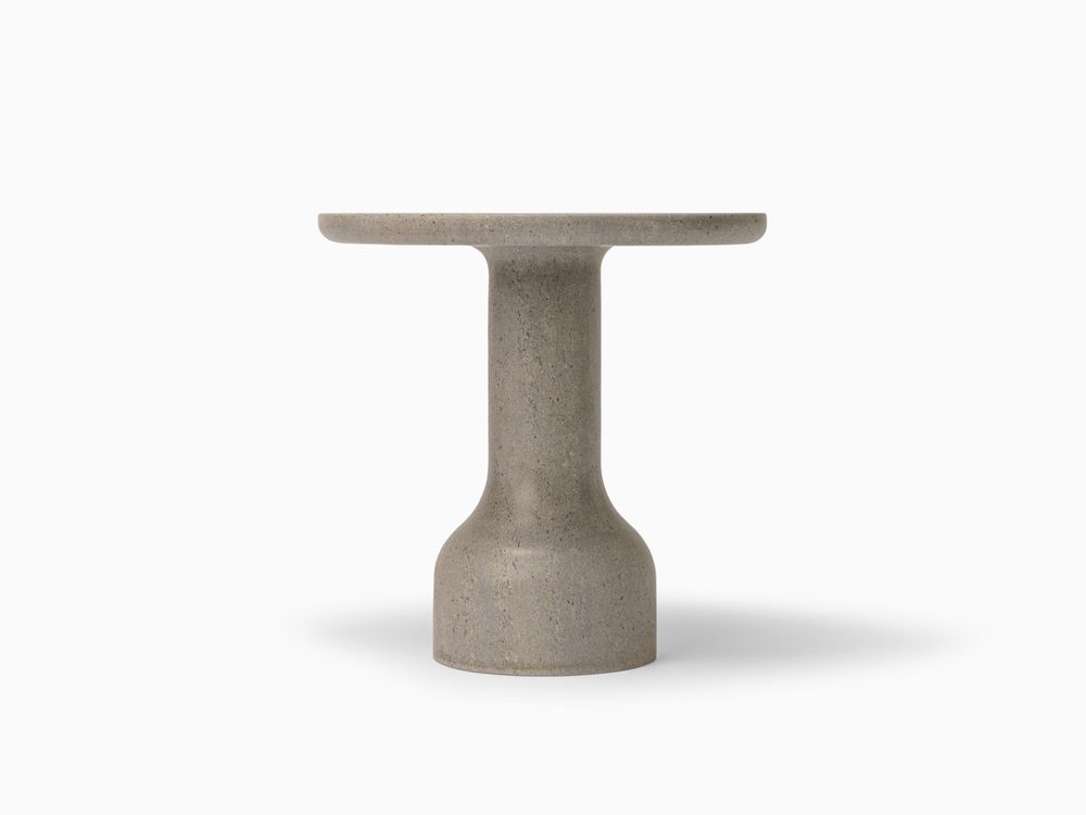 Coffee tables - PESO– Minimalist Round Side Table in Limestone, Large - MOR