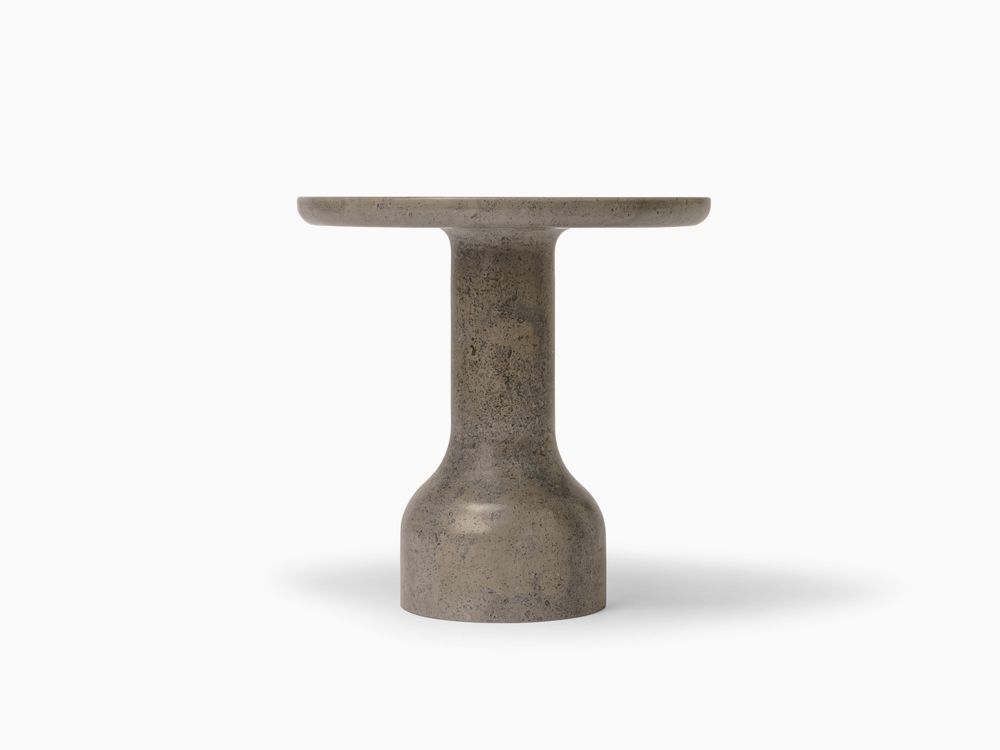 Coffee tables - PESO– Minimalist Round Side Table in Limestone, Large - MOR