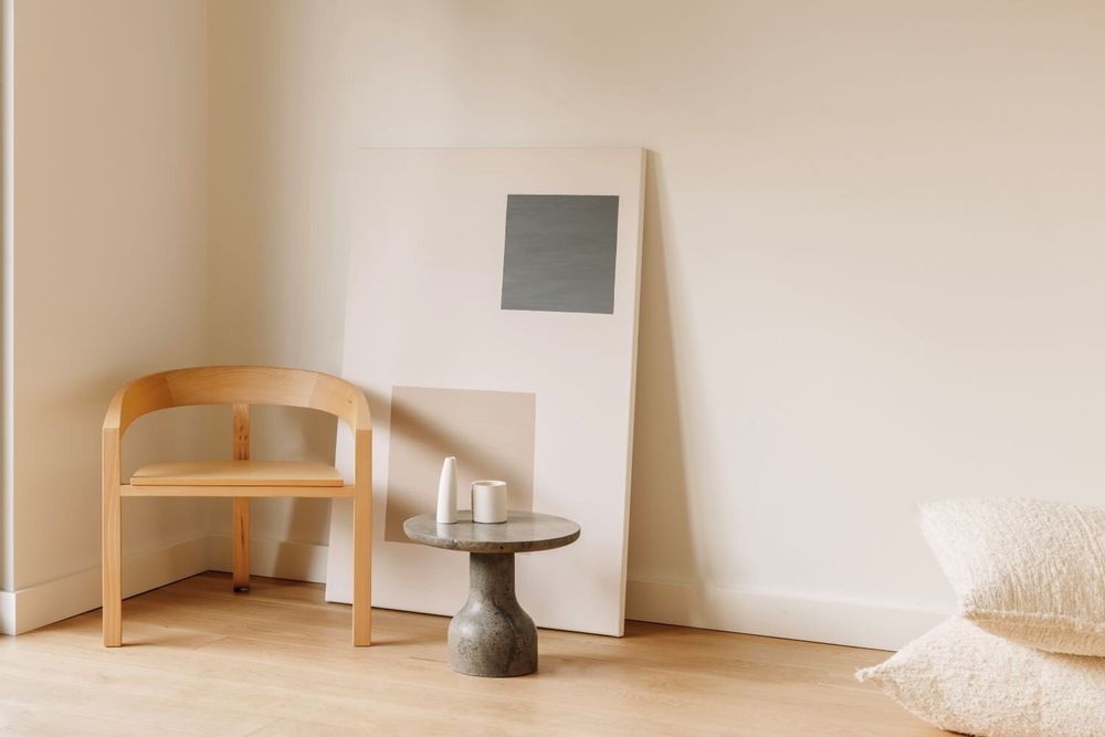 Coffee tables - PESO– Minimalist Round Side Table in Limestone, Medium - MOR