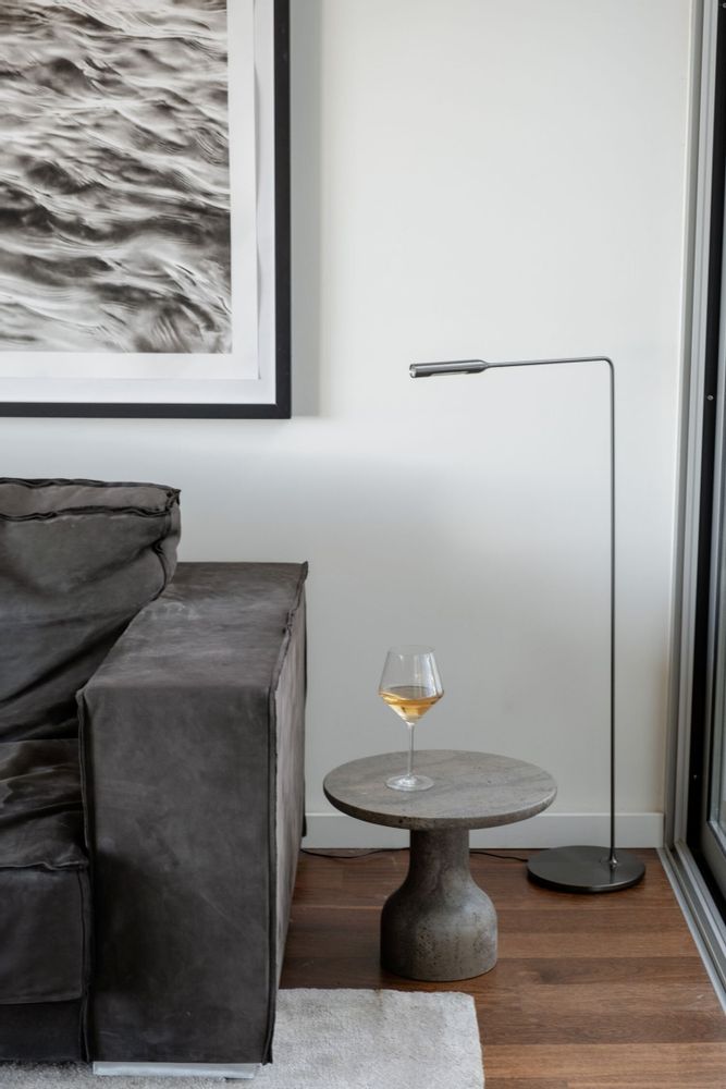 Coffee tables - PESO– Minimalist Round Side Table in Limestone, Small - MOR