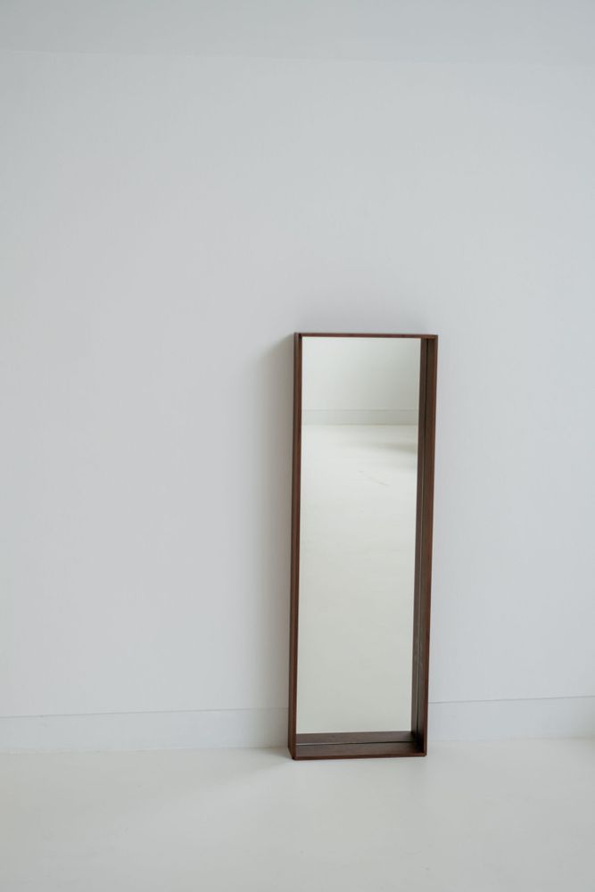 Mirrors - CAMPO – Minimalist Wall Mirror in Walnut Wood, Large - MOR