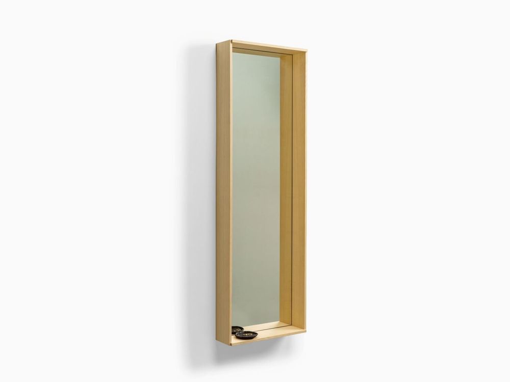 Mirrors - CAMPO – Minimalist Wall Mirror in Oak Wood, Large - MOR