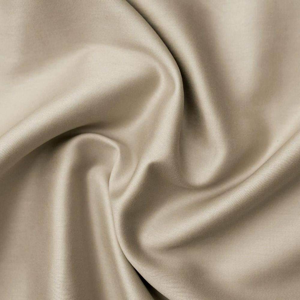 Linge de lit - Drap plat en satin, 240x260 cm, Taupe - DILIOS