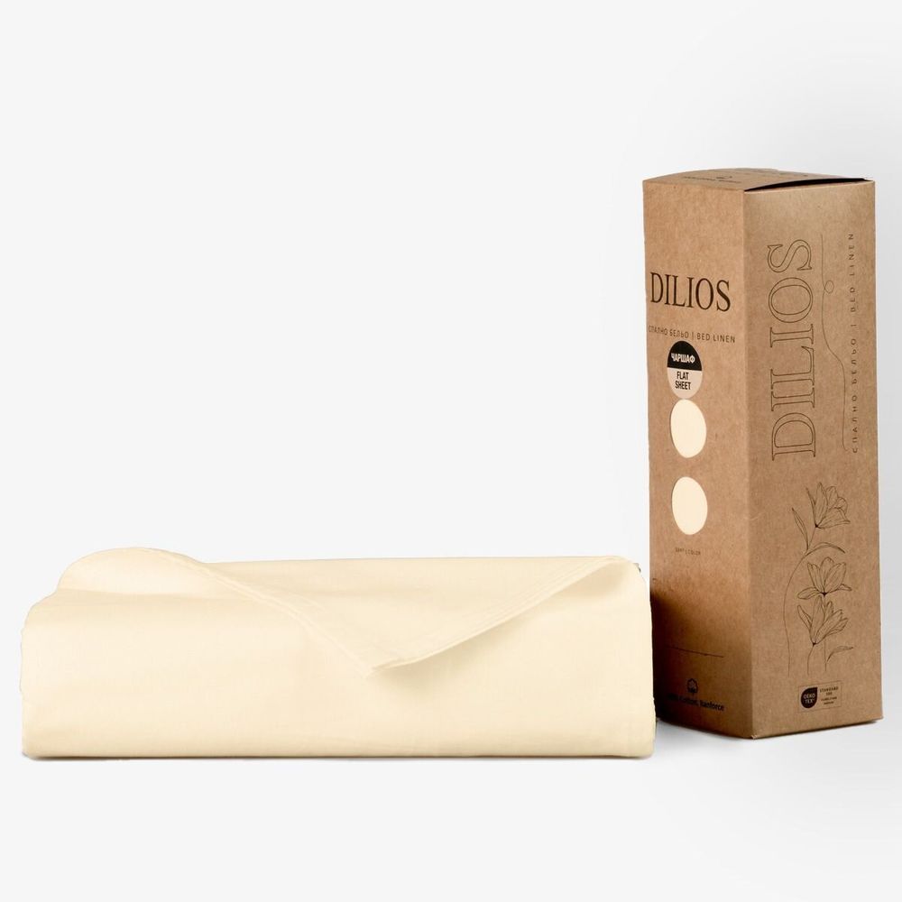 Bed linens - Ranforce Flat sheet, 150x260cm, Ecru - DILIOS