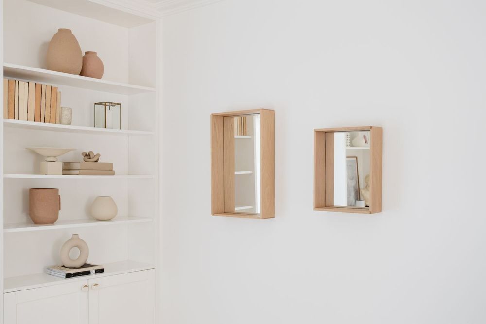 Mirrors - CAMPO – Minimalist Wall Mirror in Ash Wood, Small - MOR