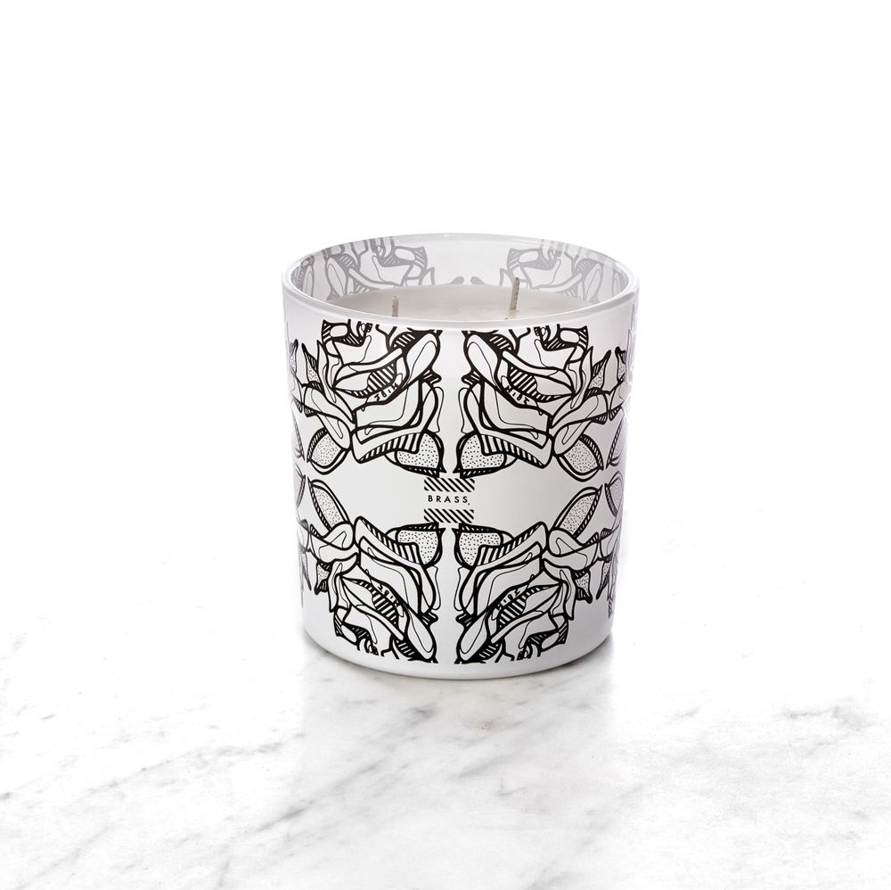 Candles - White Fololo large scented candle - Design by BRASS - ARTDECORIS