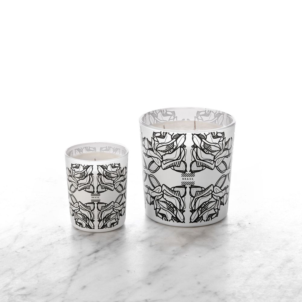 Candles - White Fololo large scented candle - Design by BRASS - ARTDECORIS
