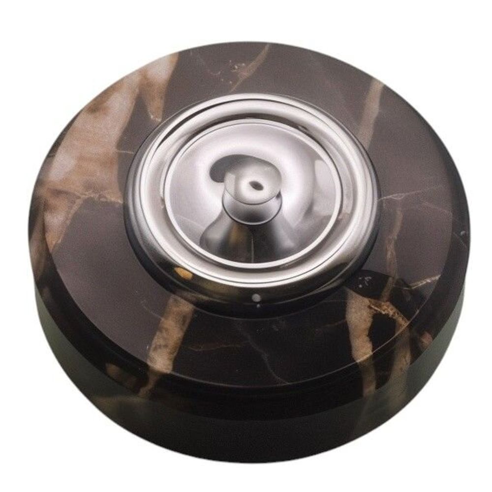 Accessoires de déco extérieure - Sonnette Marbre D70 chromé - LA FÉE SONNETTE