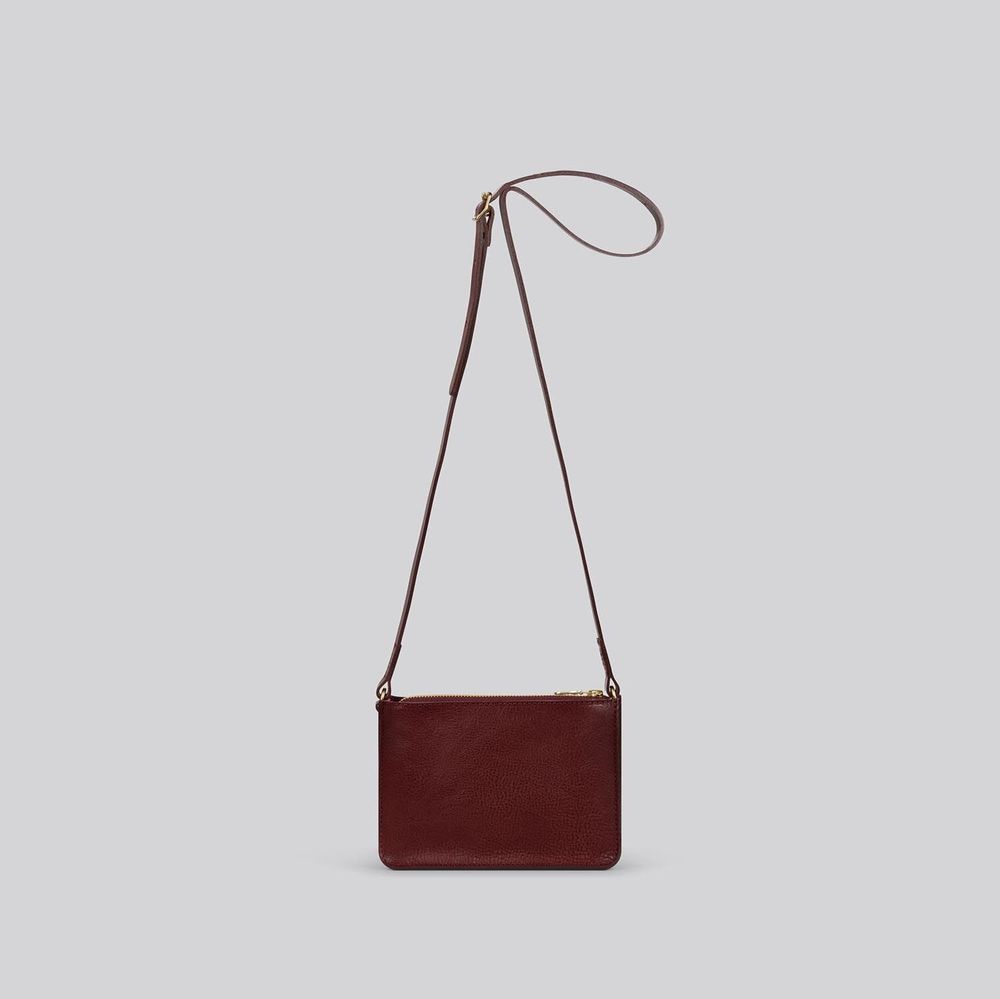 Bags and totes - Sparrow - Small leather crossbody bag in Grainy Merlot - MIMI BERRY