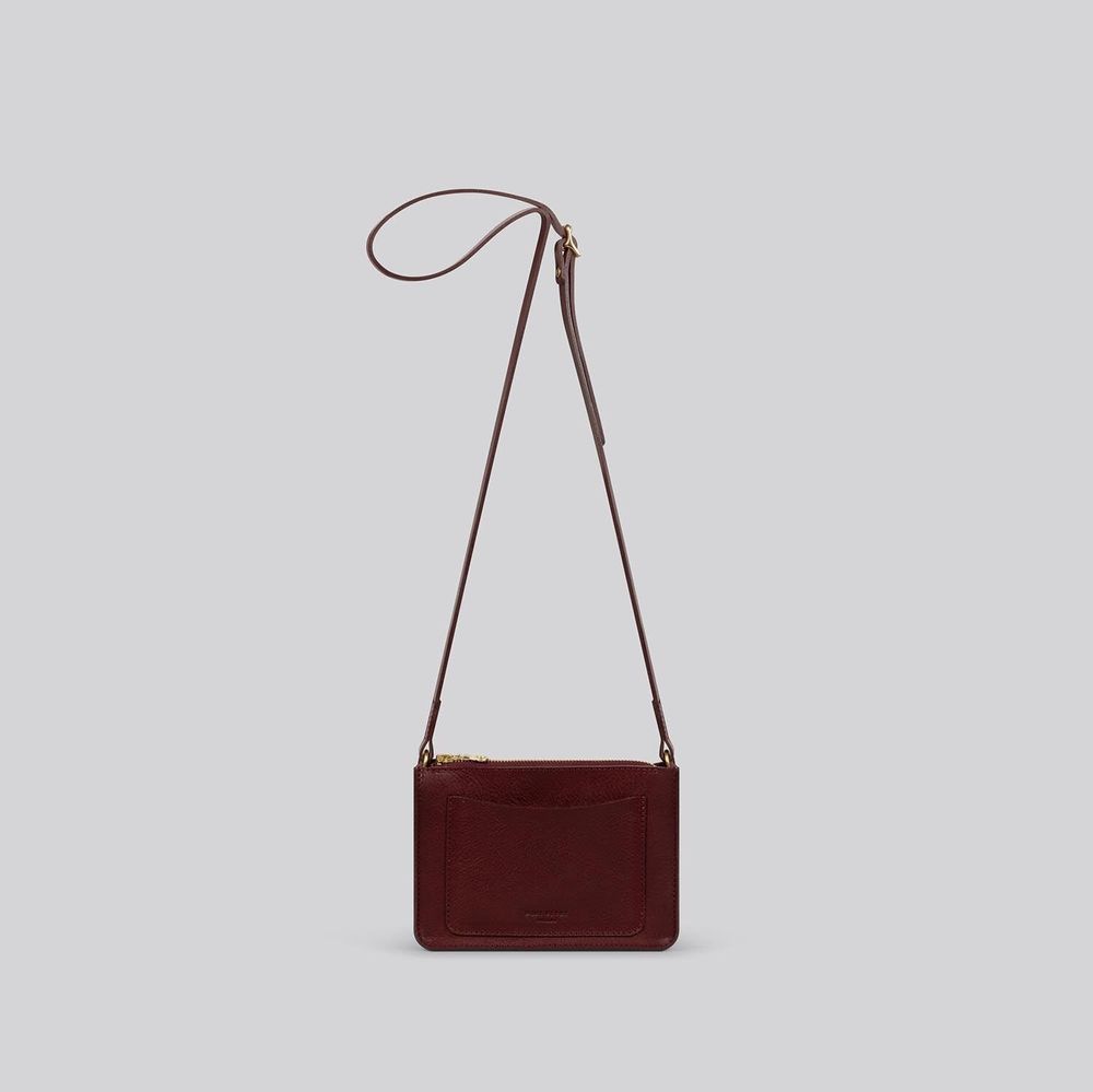 Bags and totes - Sparrow - Small leather crossbody bag in Grainy Merlot - MIMI BERRY