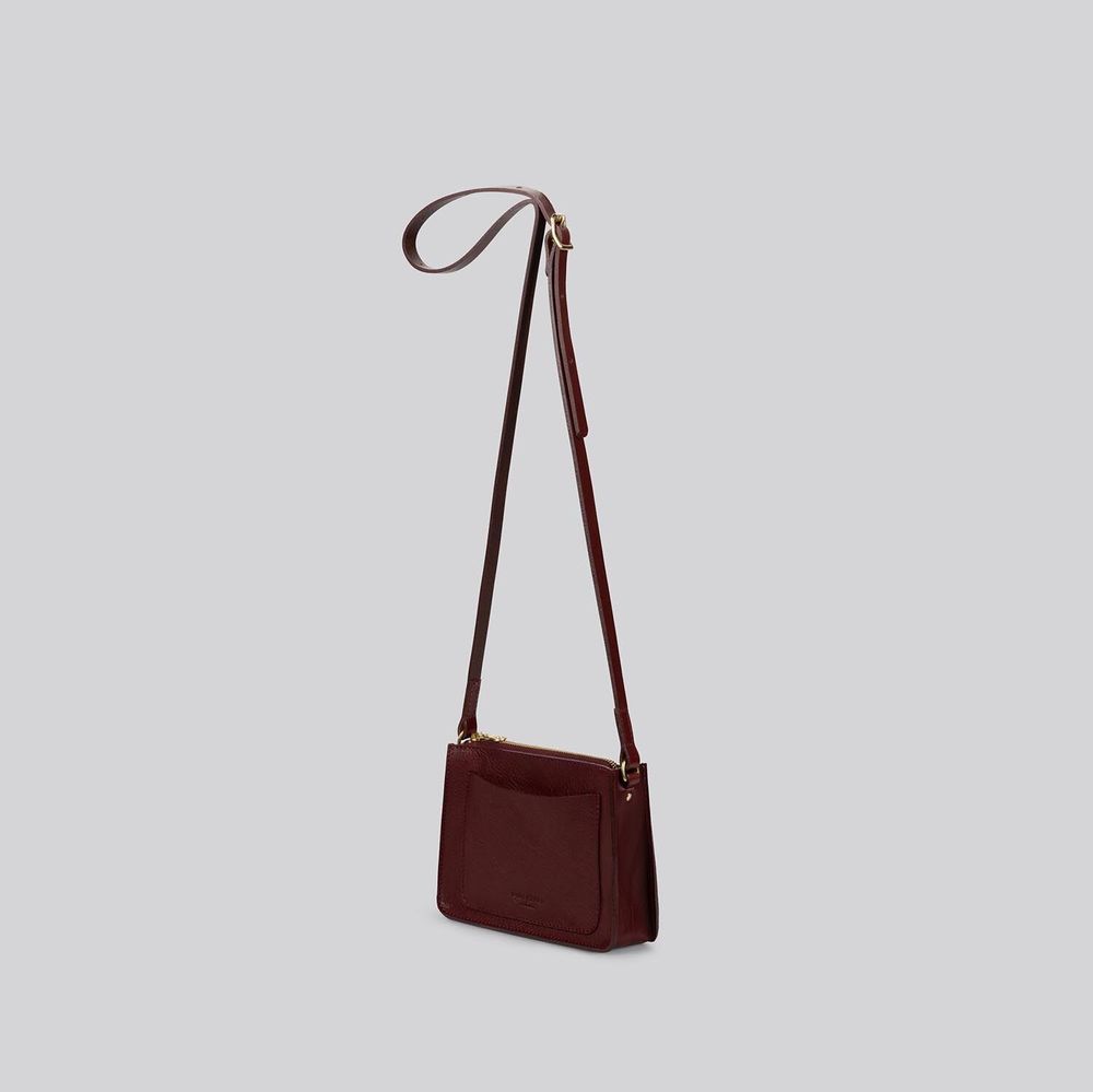 Bags and totes - Sparrow - Small leather crossbody bag in Grainy Merlot - MIMI BERRY