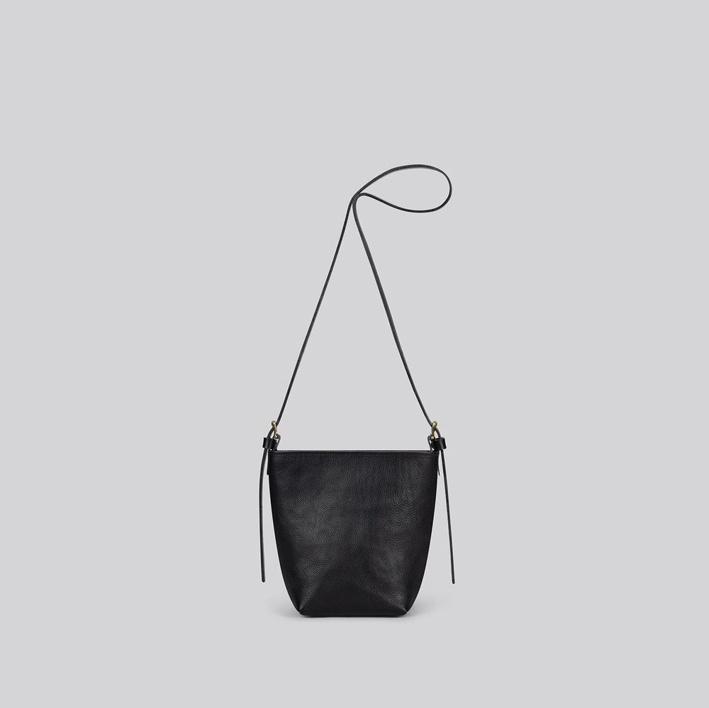 Bags and totes - Dino - Small leather crossbody bag in Grainy Black - MIMI BERRY