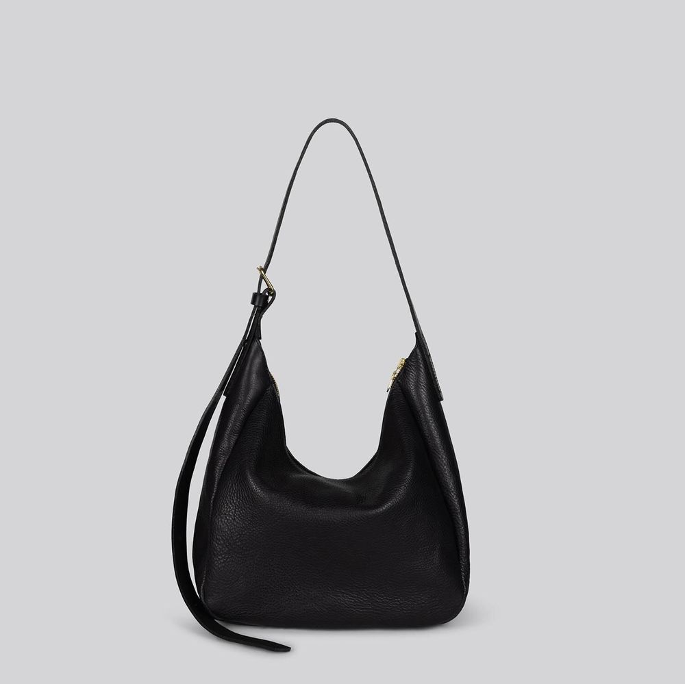 Bags and totes - Wilma - Medium leather shoulder bag in Grainy Black - MIMI BERRY