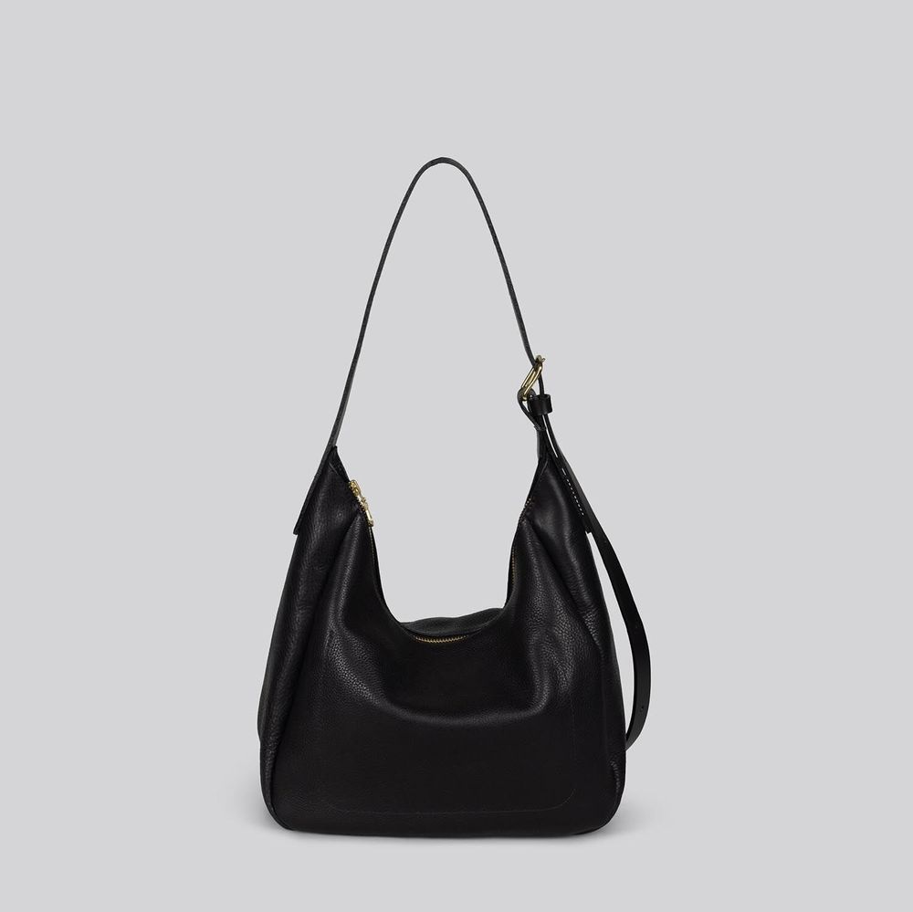 Bags and totes - Wilma - Medium leather shoulder bag in Grainy Black - MIMI BERRY