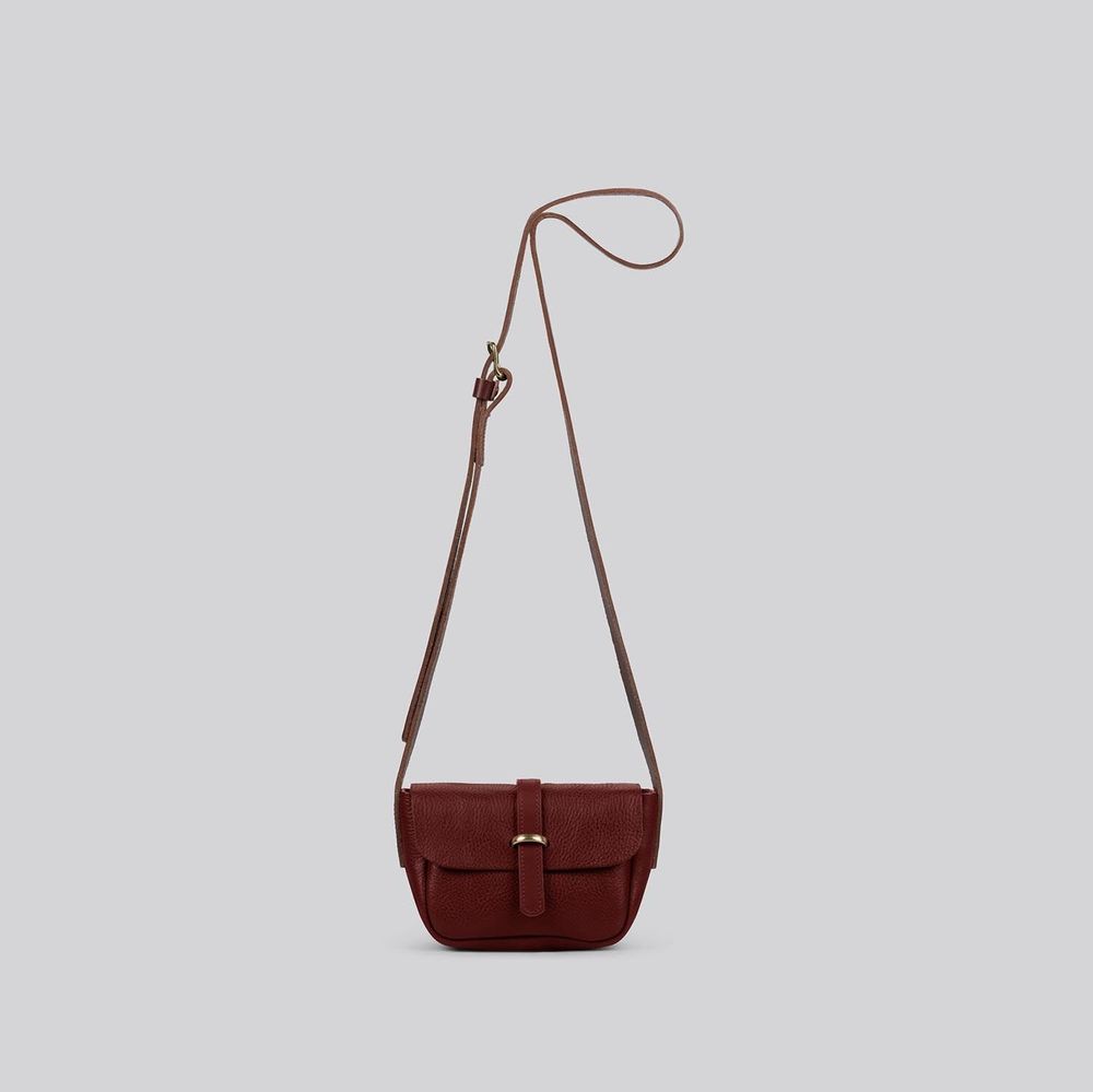 Bags and totes - Wren - Mini leather crossbody bag in Grainy Merlot - MIMI BERRY