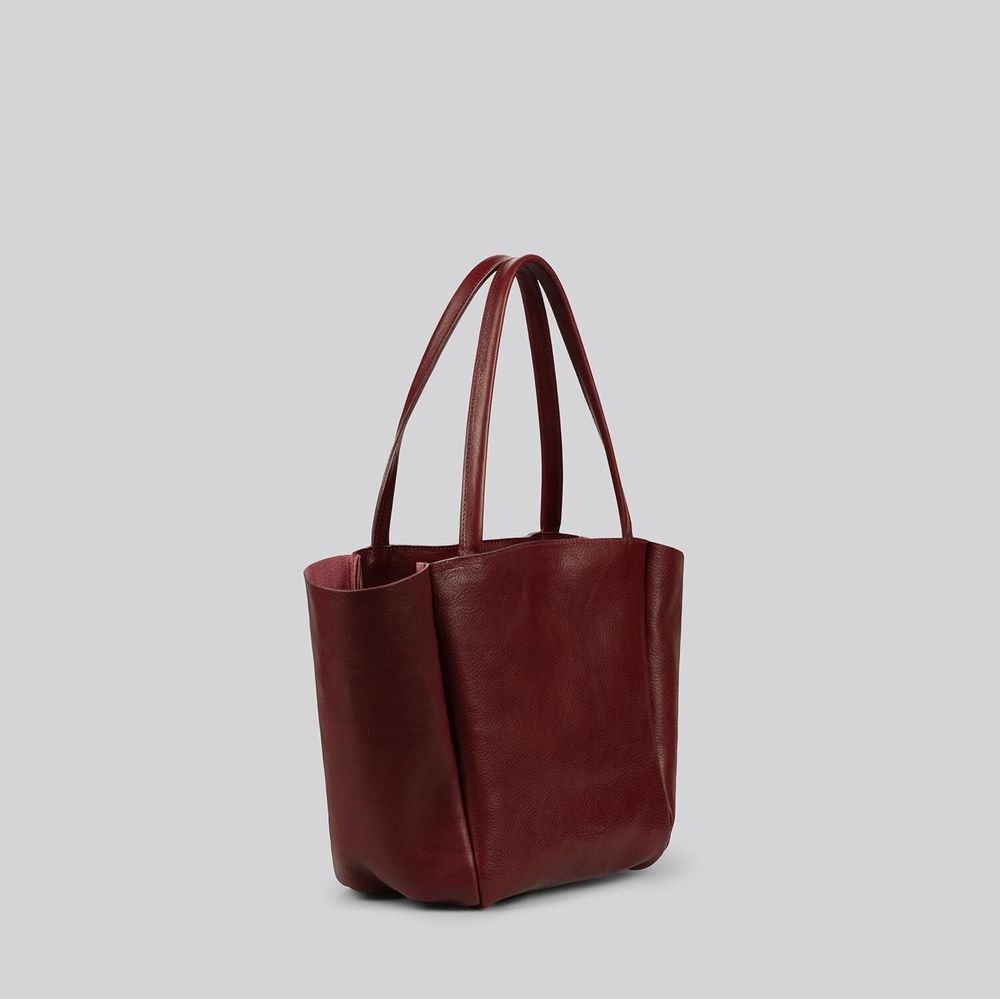 Bags and totes - Gala - Shoulder or handheld slouchy tote bag in Grainy Merlot - MIMI BERRY