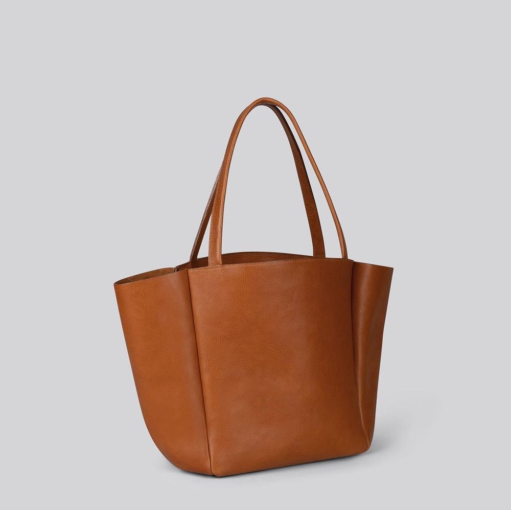 Bags and totes - Gala - Shoulder or handheld tote bag in Grainy Tan - MIMI BERRY