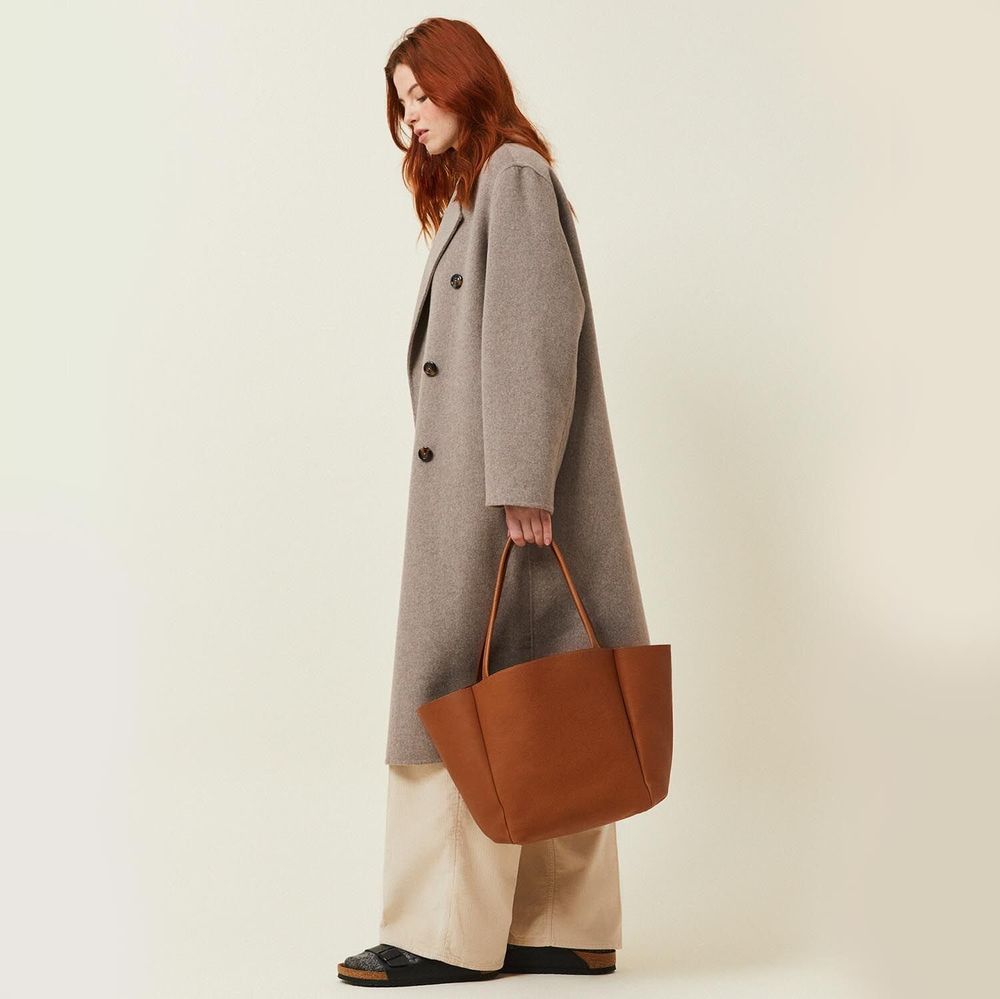 Bags and totes - Gala - Shoulder or handheld tote bag in Grainy Tan - MIMI BERRY