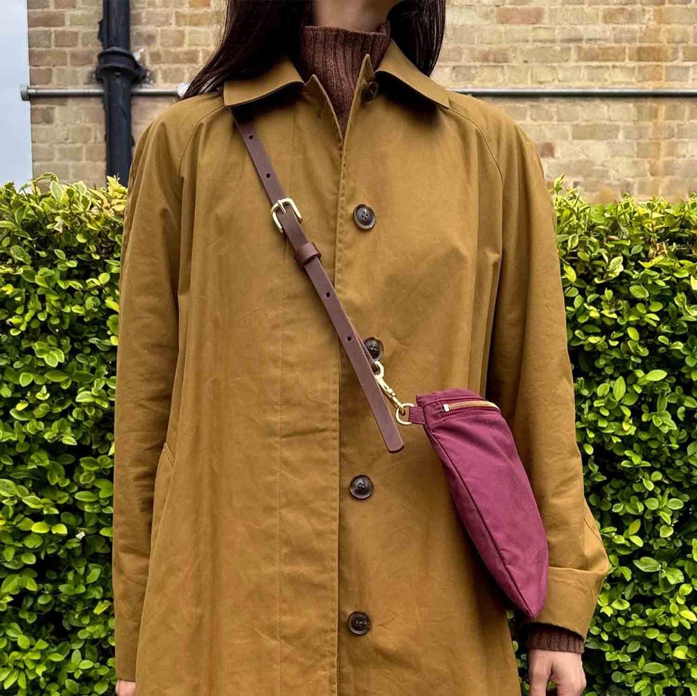Bags and totes - New Musette - Waxed Cotton Crossbody bag in Burgundy - MIMI BERRY