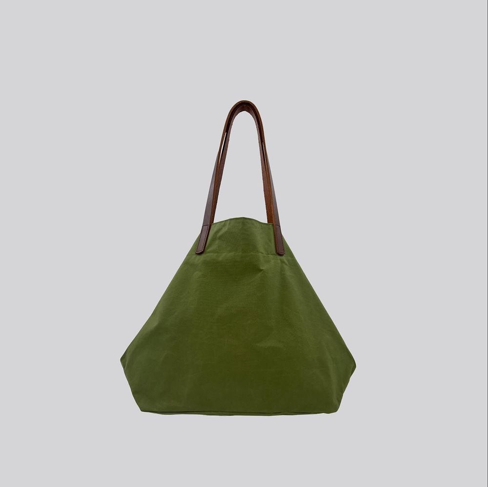 Bags and totes - Jenny Tote - Waxed Cotton Large Tote Bag in Light Green - MIMI BERRY