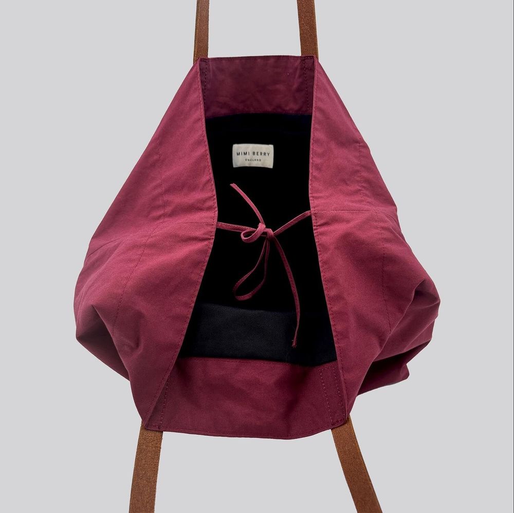 Bags and totes - Jenny Tote - Waxed Cotton Large Tote Bag in Burgundy - MIMI BERRY