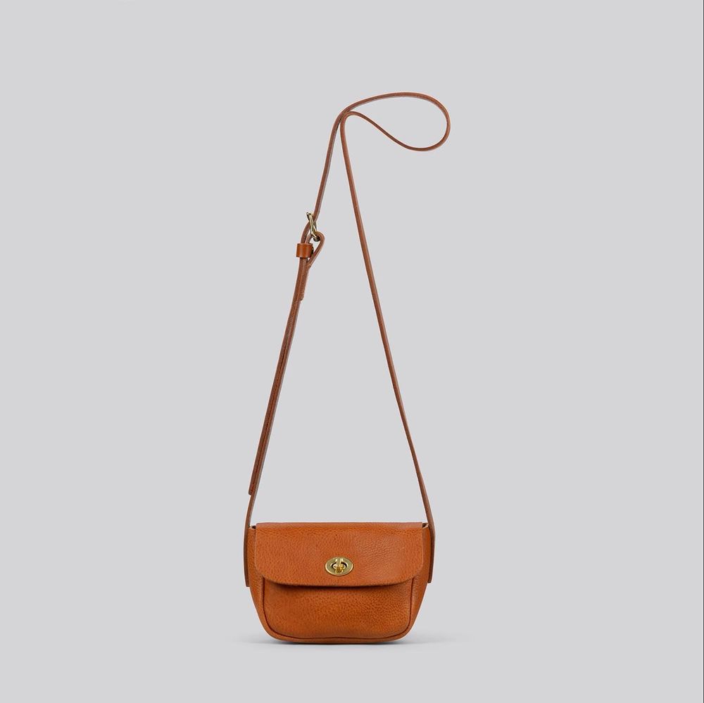 Bags and totes - Betty - Small Crossbody Bag in Grainy Tan Leather - MIMI BERRY