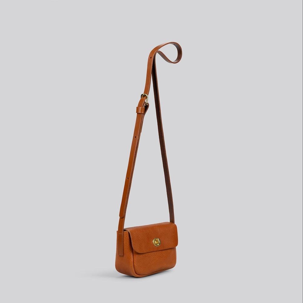 Bags and totes - Betty - Small Crossbody Bag in Grainy Tan Leather - MIMI BERRY