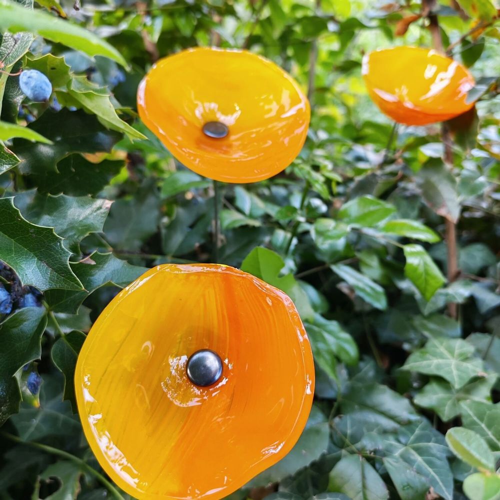 Floral decoration - Yellow-orange cala flower - CARNEOL GLASS