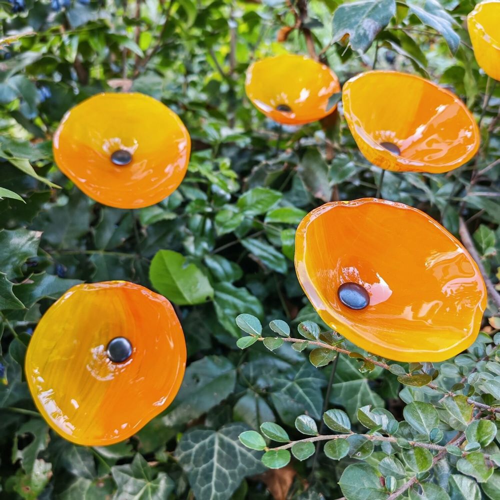 Floral decoration - Yellow-orange cala flower - CARNEOL GLASS