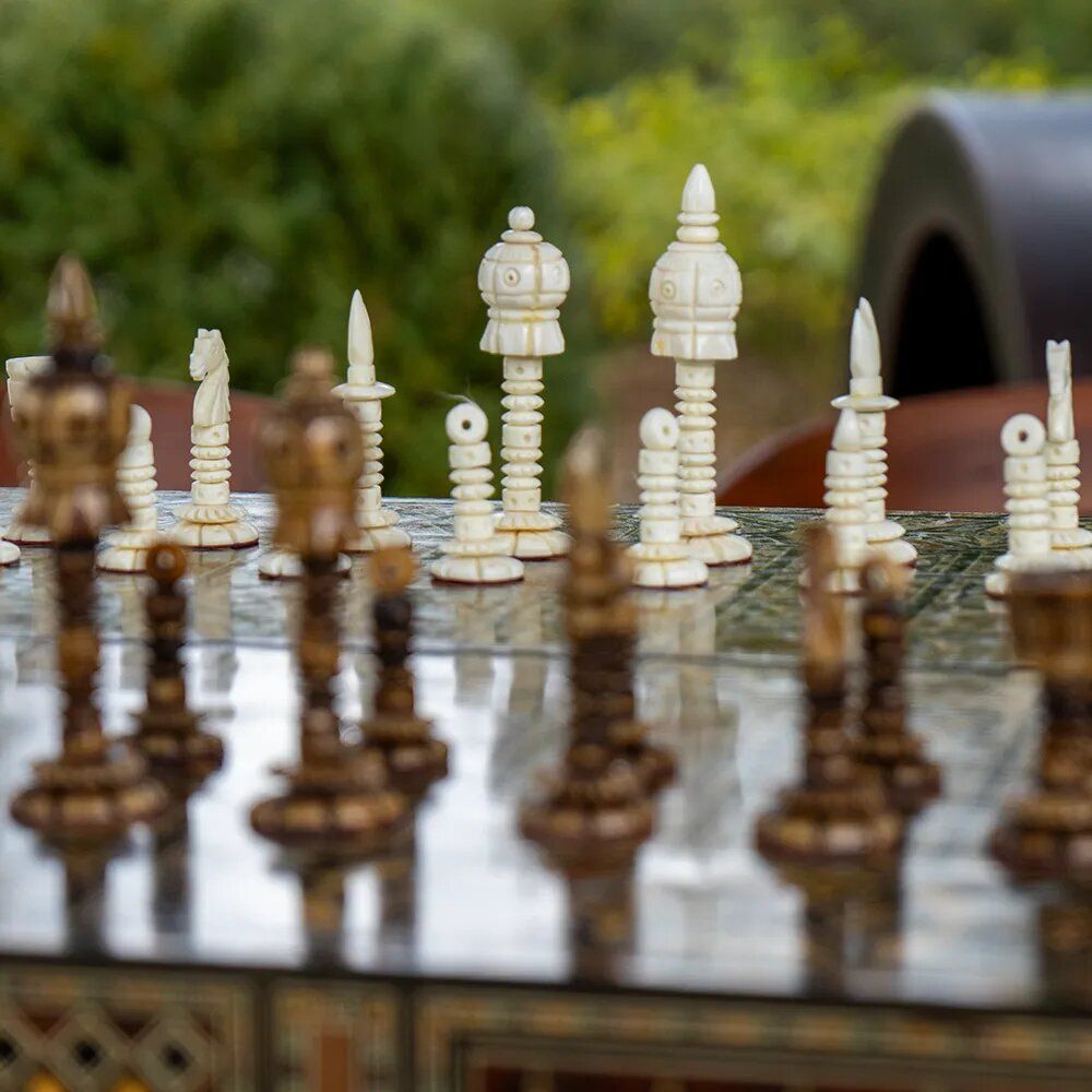Gifts - Chess & Backgammon Set - Mosaic - MAISON ROSHI - LUXURY ENTERTAINMENT CABINETS
