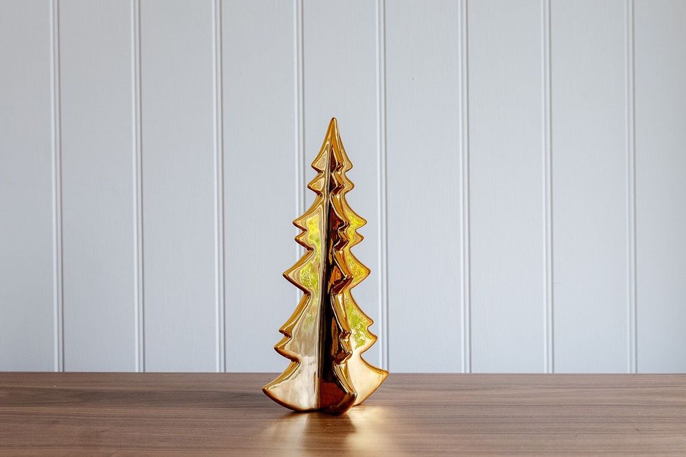 Christmas table settings - Ceramic Gold Christmas Tree - WE LOVE SEASONS