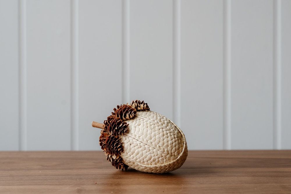 Other Christmas decorations - Pinecone and Fabric Acorns (Cream) - WE LOVE SEASONS