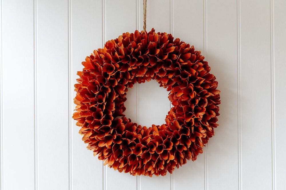 Decorative objects - Sparkly Orange Autumnal Wooden Wreath - WE LOVE SEASONS