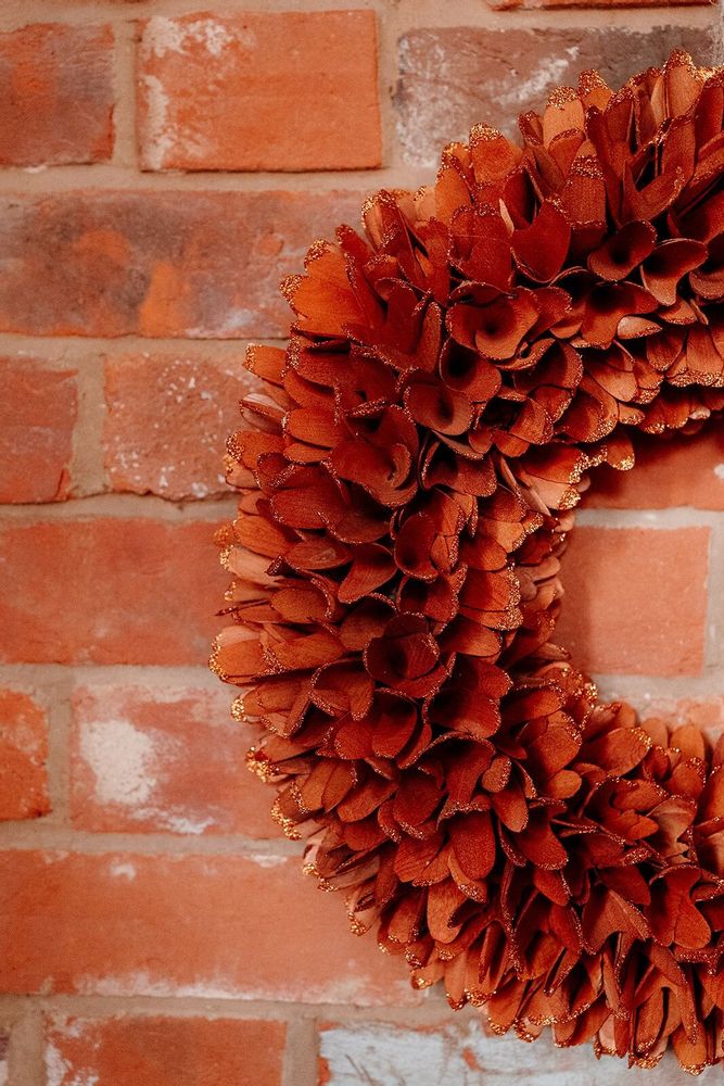 Decorative objects - Sparkly Orange Autumnal Wooden Wreath - WE LOVE SEASONS