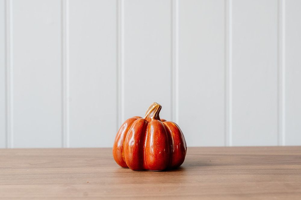 Decorative objects - Small Burnt Orange Stoneware Pumpkin - WE LOVE SEASONS