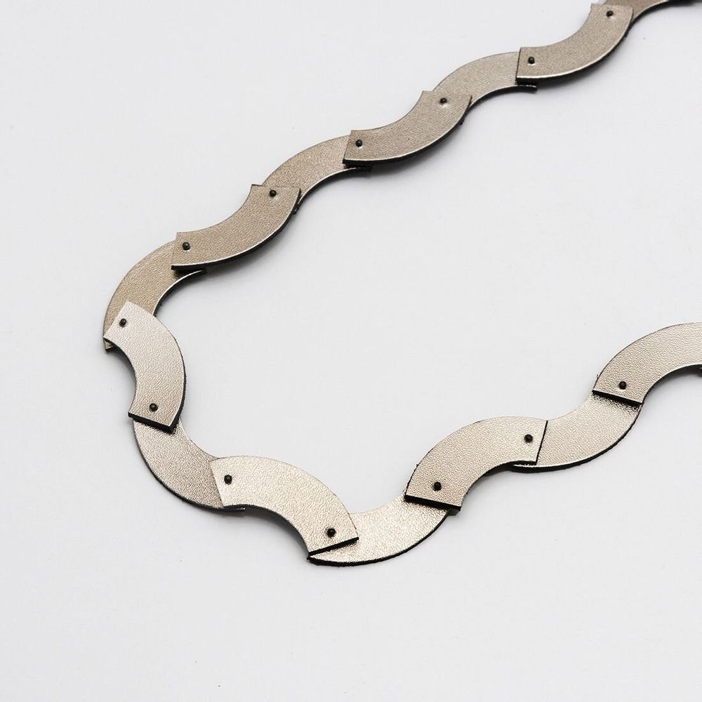 Leather goods - Quarter Circles Necklace - long - C.KARAKALPAKI