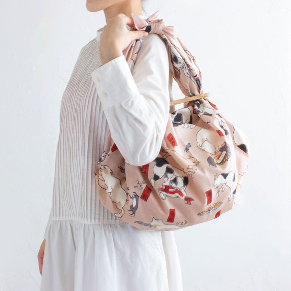 Bags and totes - Patchin Bag Cotton | Under the Wave Off Kanagawa Beige Size L - MUSUBI