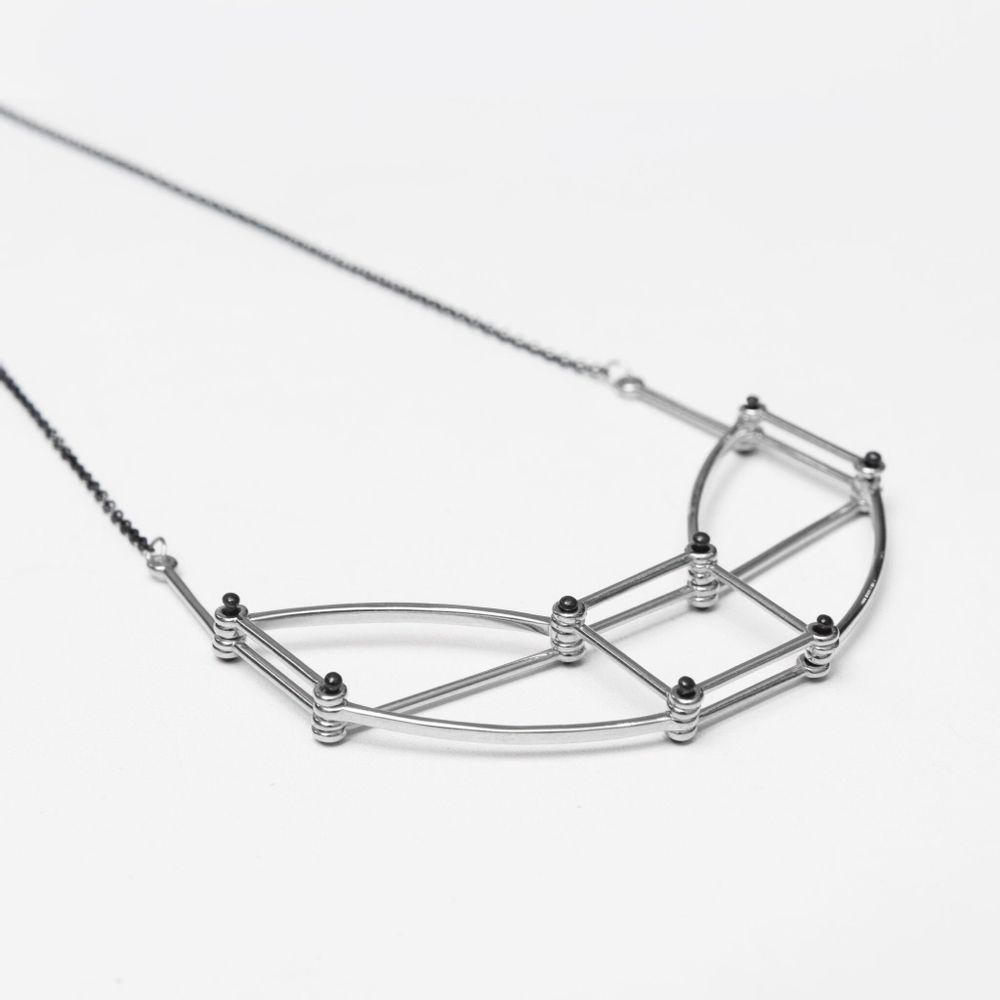 Jewelry - Architectural Necklace - Silver chain - C.KARAKALPAKI