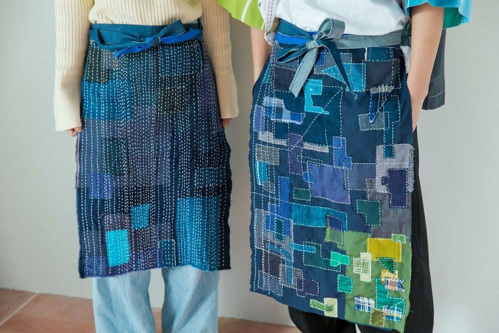 Aprons - Japanese Apron "Maekake" - POINTS,LIGNES ET PLANS