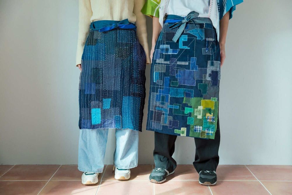 Aprons - Japanese Apron "Maekake" - POINTS,LIGNES ET PLANS