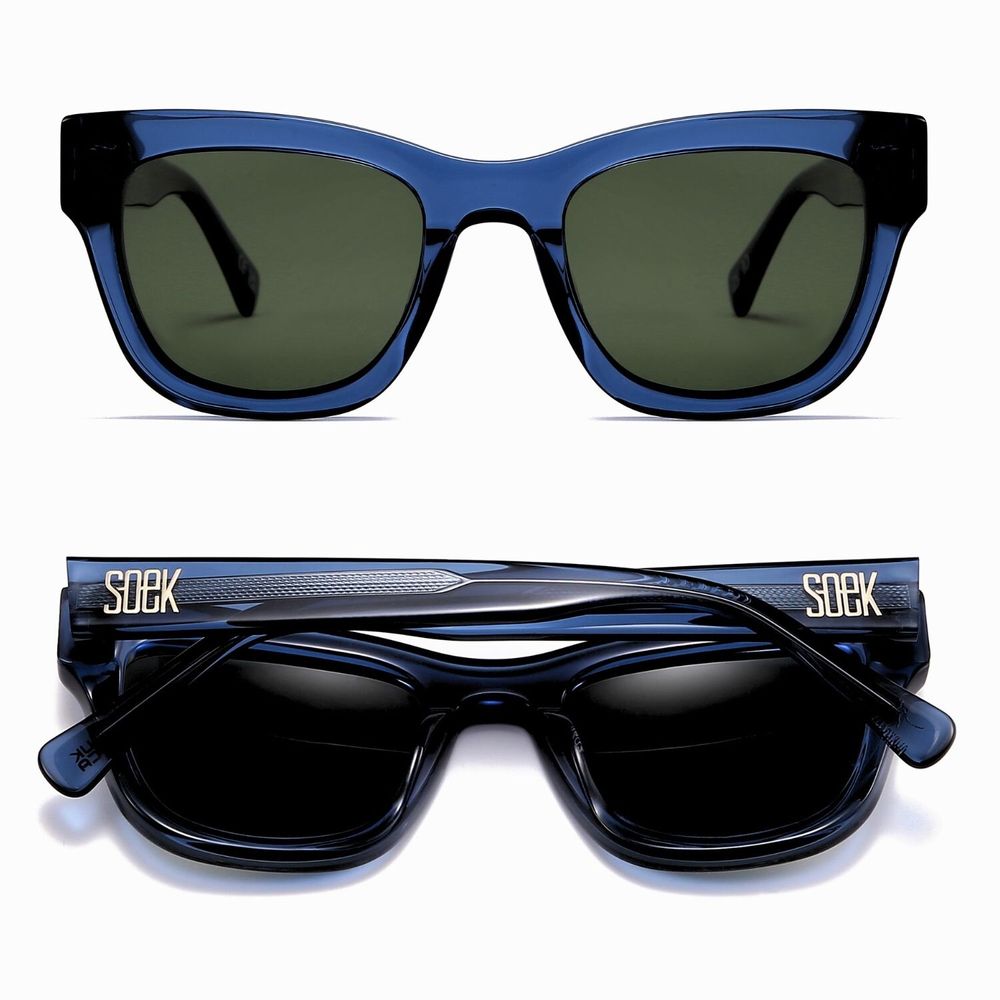 Glasses - COLLIDE SANDSTONE - Bio Acetate Tortoise Frame l Khaki Polarised Lens - SOEK SUSTAINABLE WOOD & PLANT BASED EYEWEAR