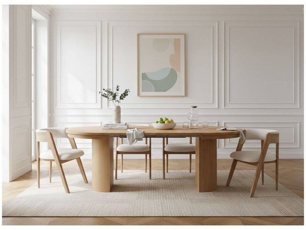 Dining Tables - PRADO set with extendable dining table 110 to 210 cm + 4 chairs - BOBOCHIC PARIS