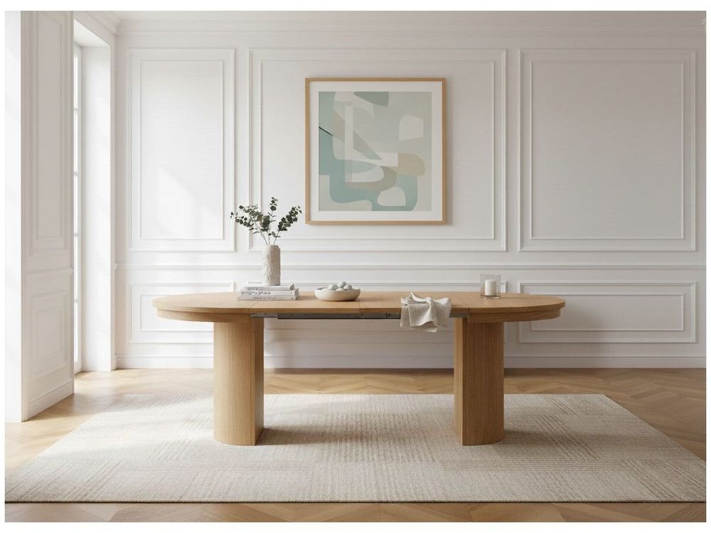 Dining Tables - PRADO set with extendable dining table 110 to 210 cm + 4 chairs - BOBOCHIC PARIS