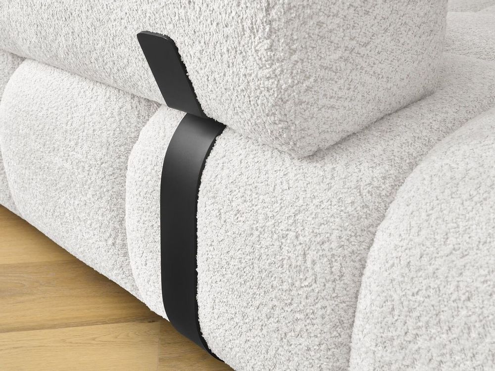 Canapés - Canapé d'angle fixe ALYA tissu bouclette - BOBOCHIC PARIS